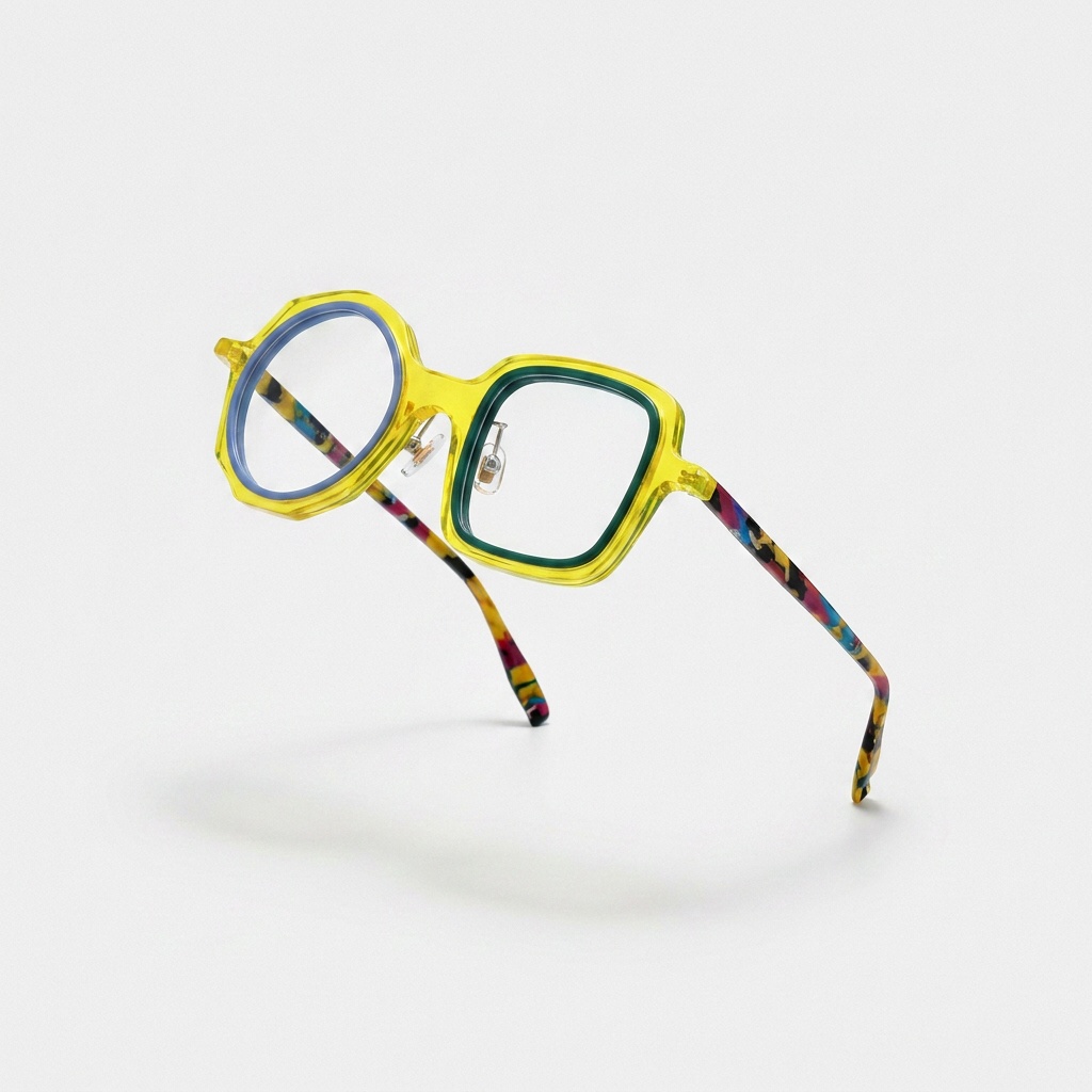 Okulary zerówki oprawki Prime XO YOHO Yello Żółty Unisex — OPR-0002 ręcznie robione